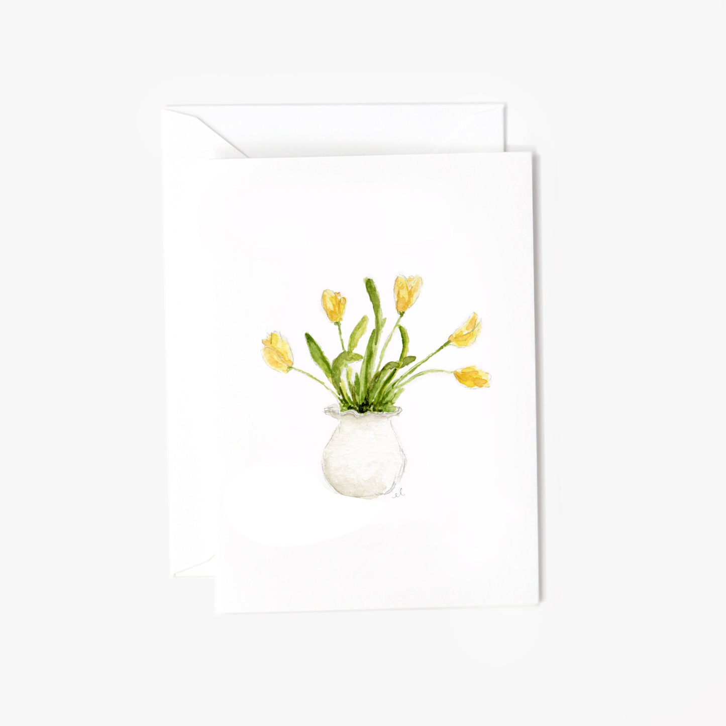 yellow tulips mini notecard