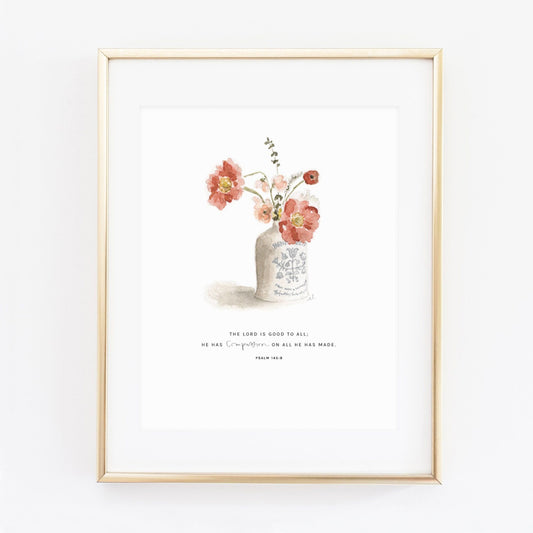 psalm 145:9 bouquet scripture print - emily lex studio