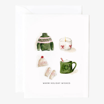 warm holiday wishes greeting card