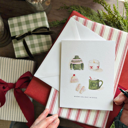 warm holiday wishes greeting card