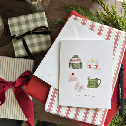warm holiday wishes greeting card