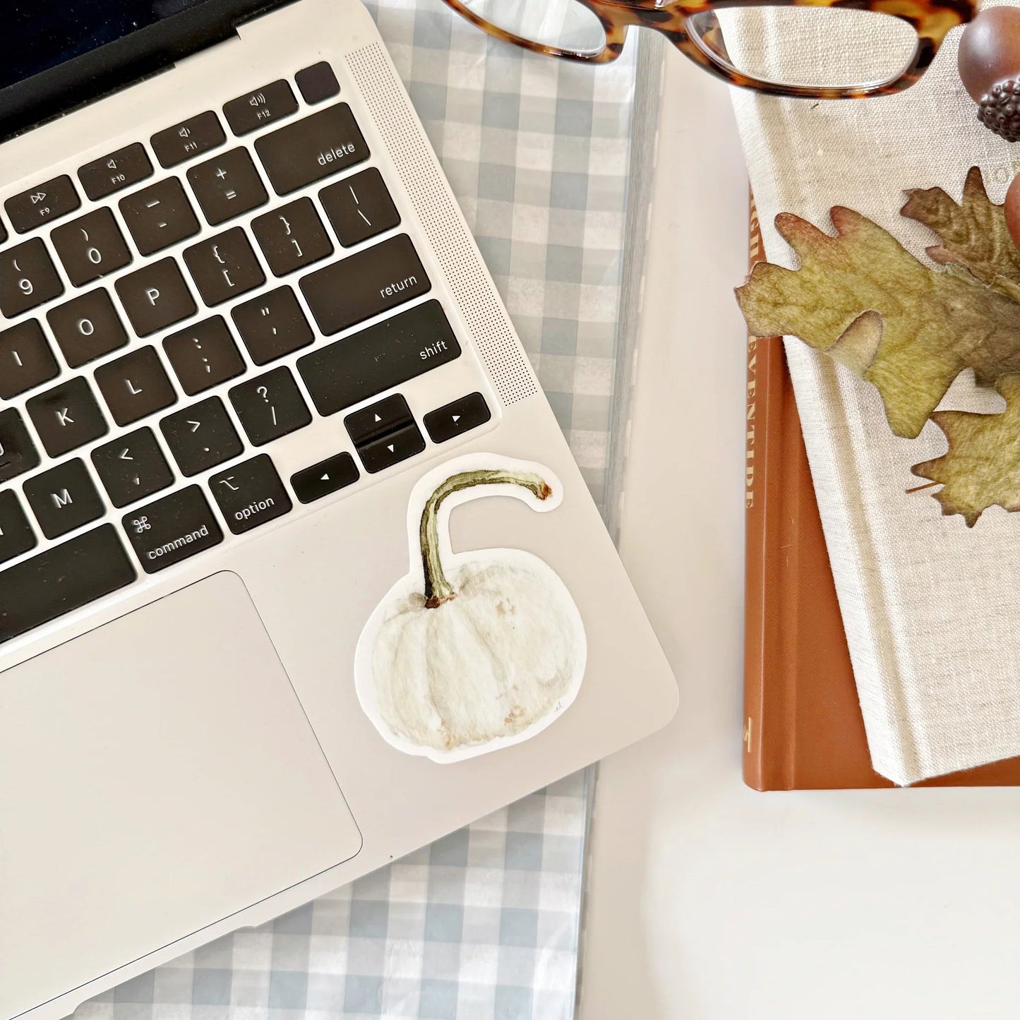 white pumpkin sticker