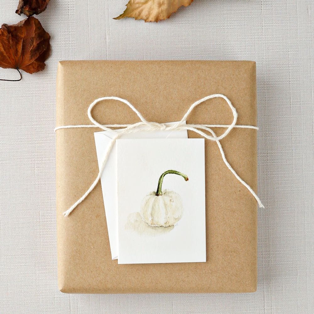 white pumpkin mini notecard - emily lex studio - mini notecard