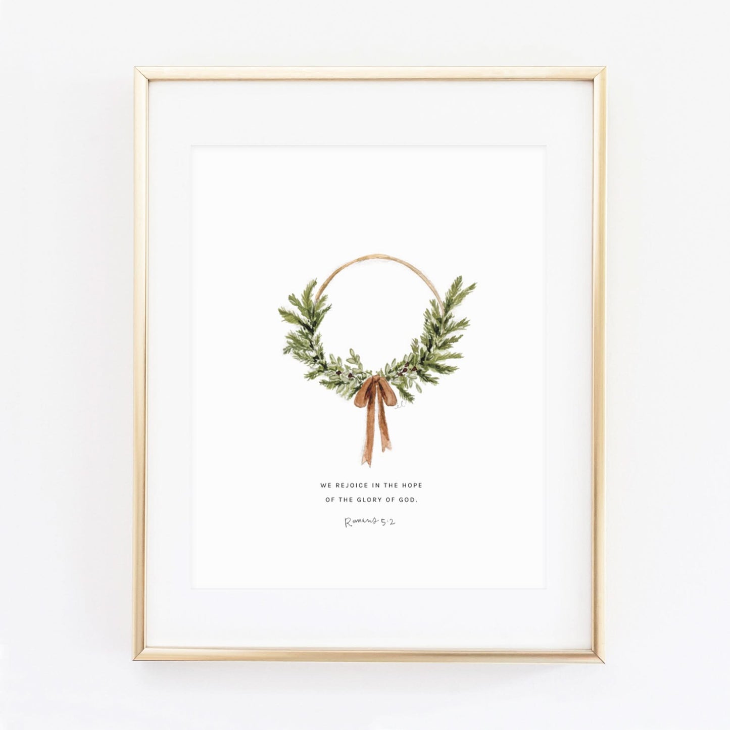 romans 5:2 wire wreath scripture print