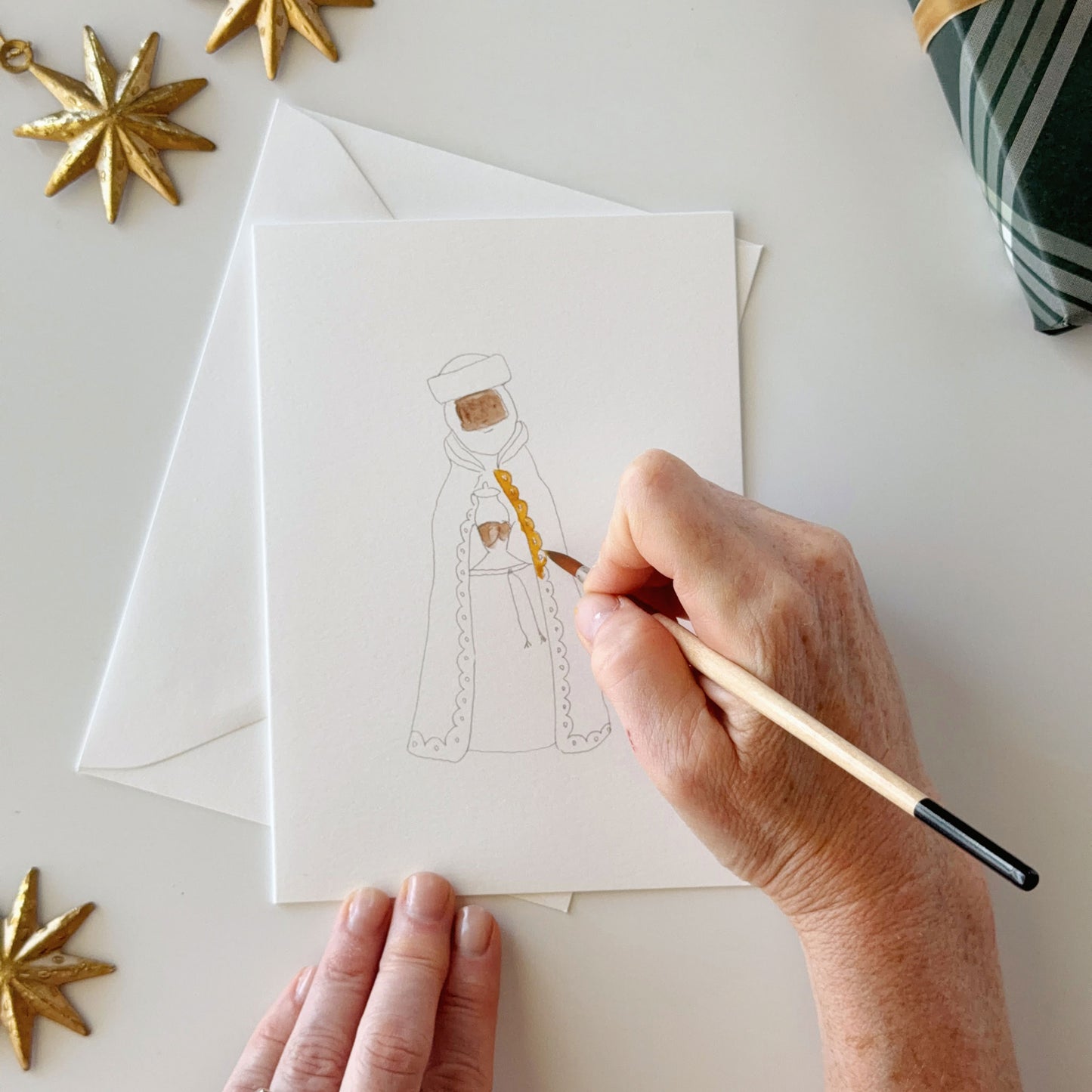 nativity paintable notecard