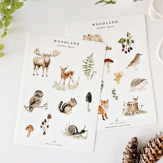 woodland sticker sheets