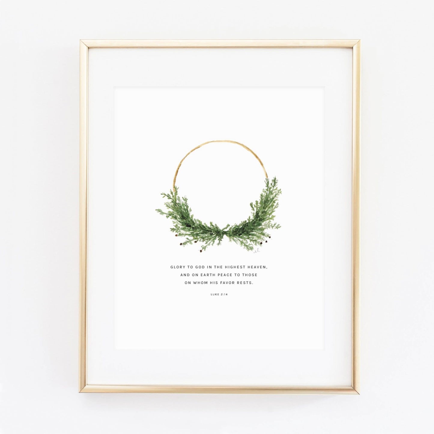 Luke 2:14 wreath scripture print - emily lex studio