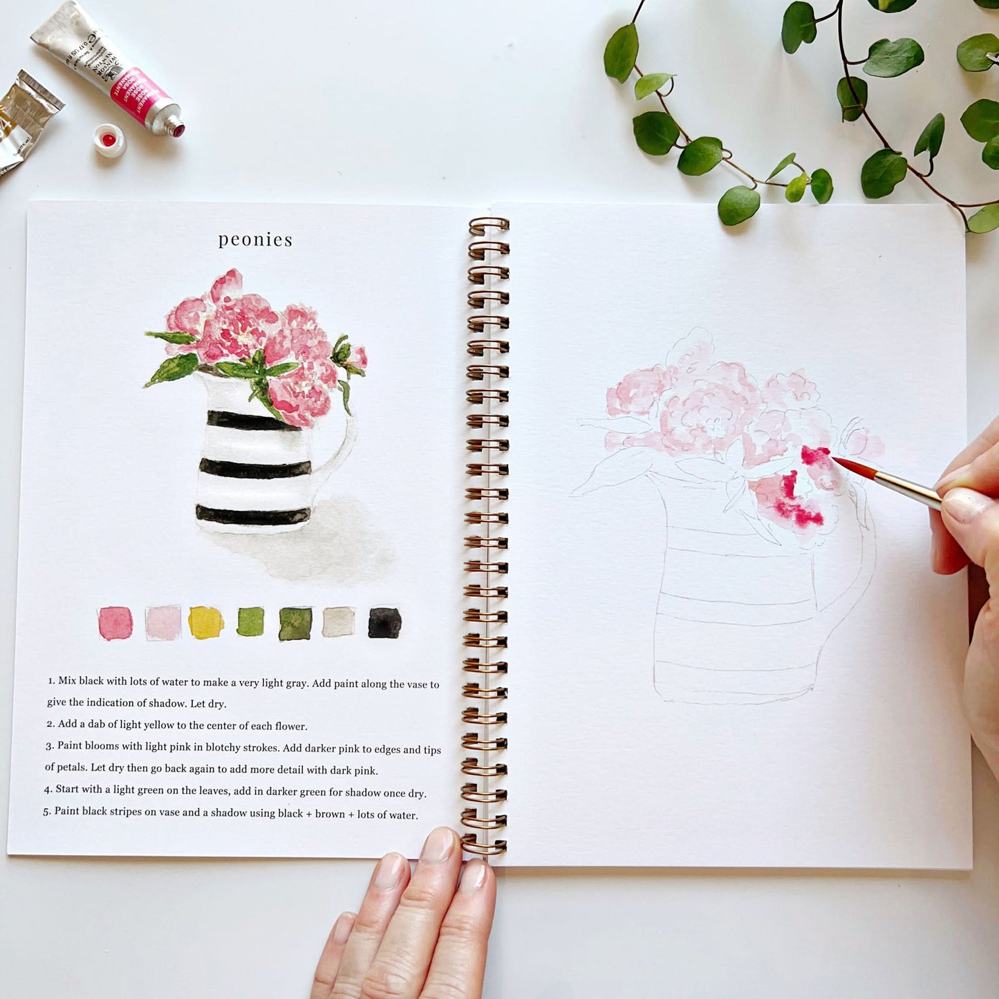 bouquets watercolor workbook