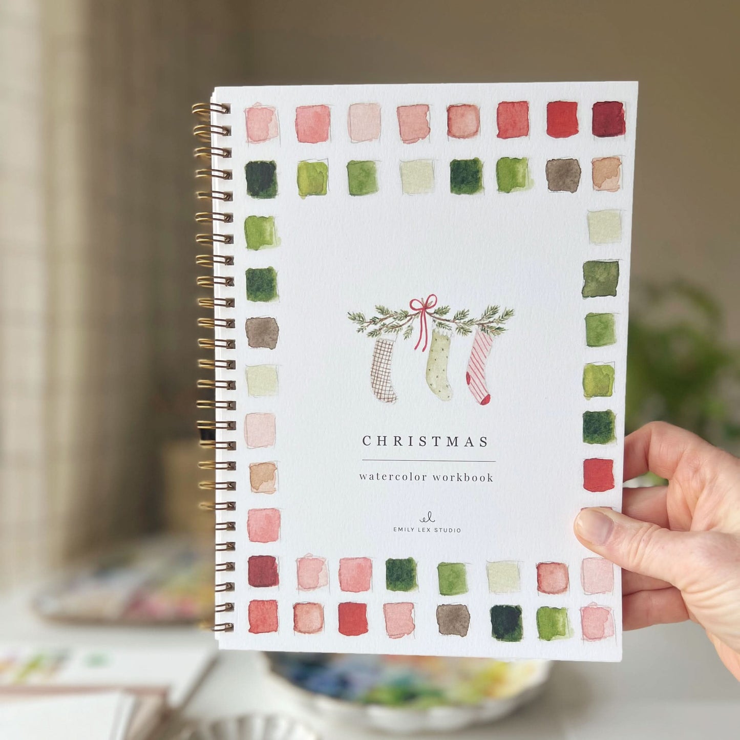 christmas watercolor workbook - emily lex studio - watercolor workbook