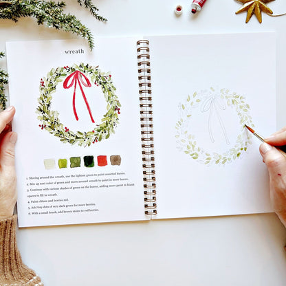 christmas watercolor workbook - emily lex studio - watercolor workbook