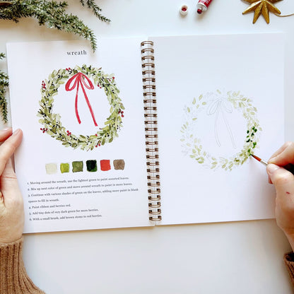 christmas watercolor workbook - emily lex studio - watercolor workbook