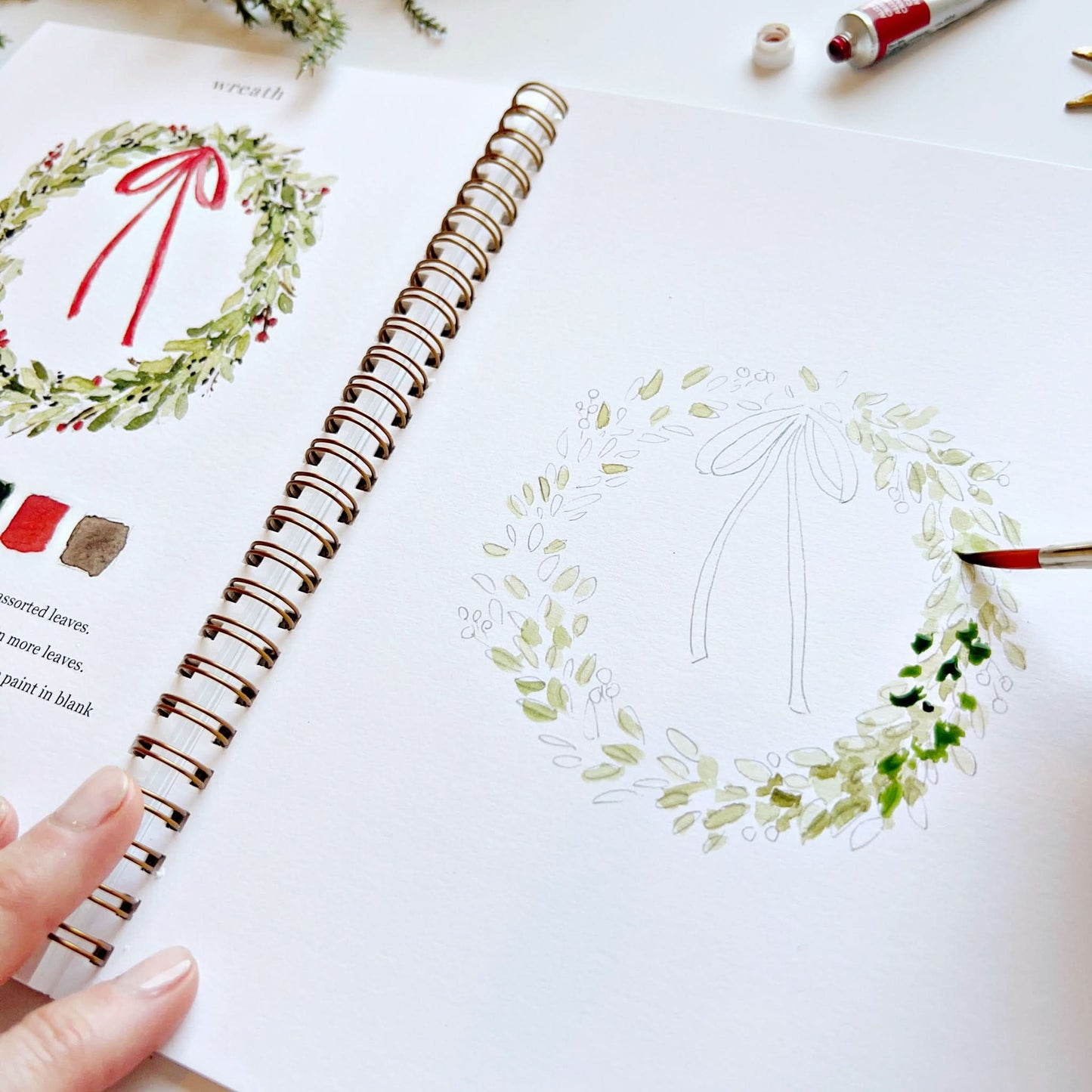 christmas watercolor workbook - emily lex studio - watercolor workbook