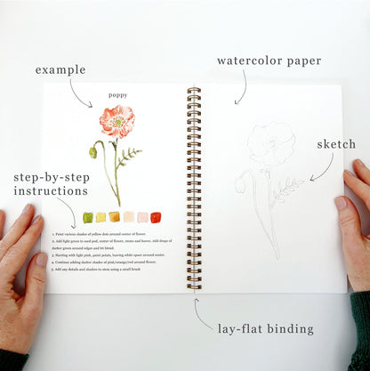 flowers watercolor workbook