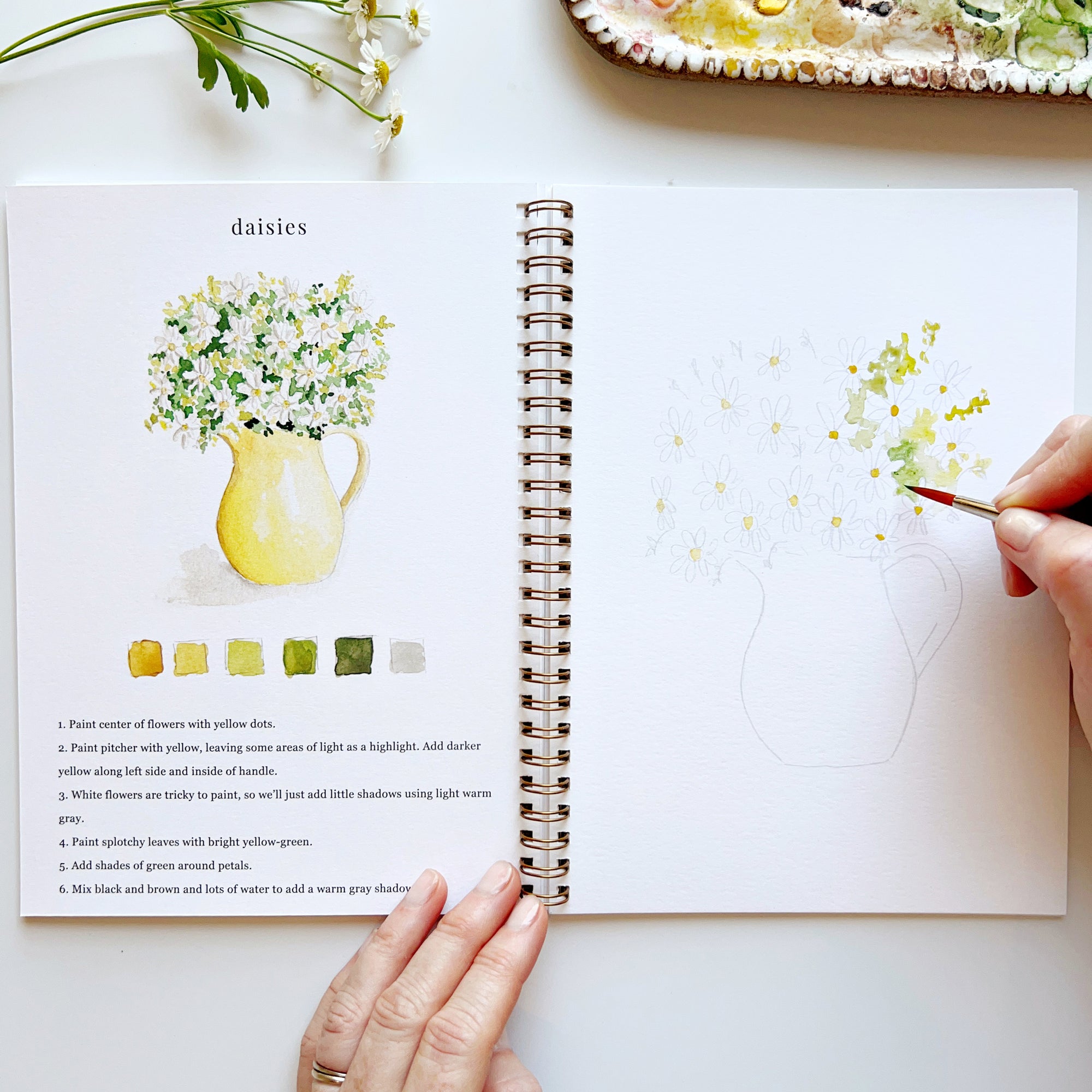 flowers watercolor workbook