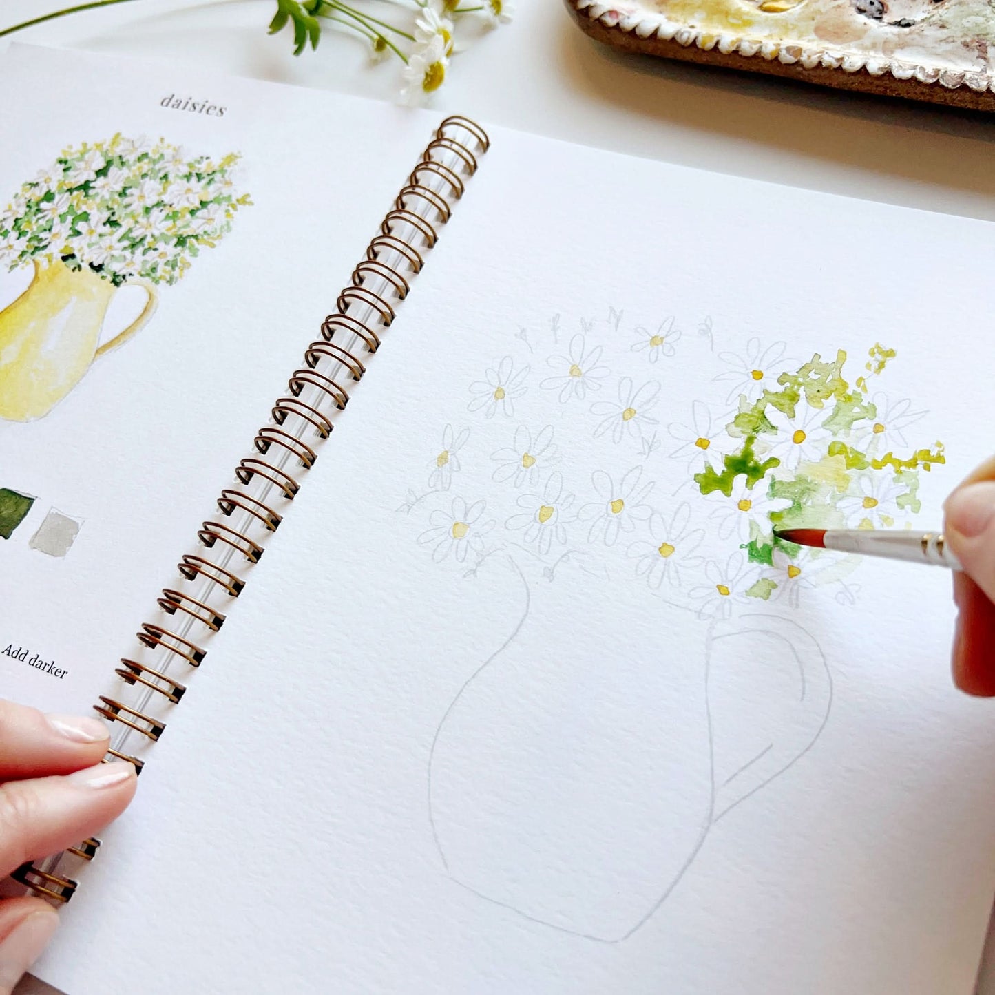 flowers watercolor workbook