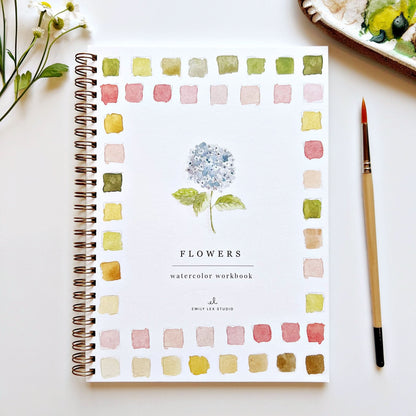 flowers watercolor workbook