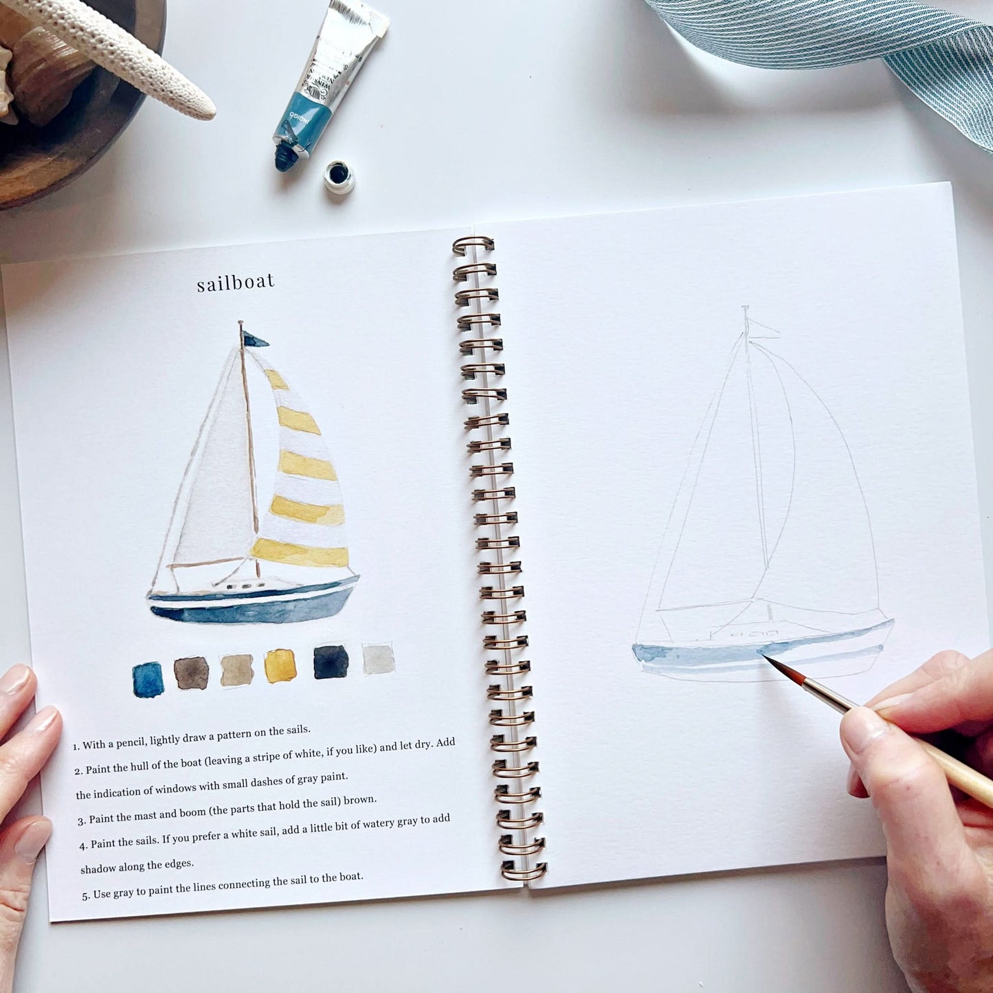 seaside watercolor workbook