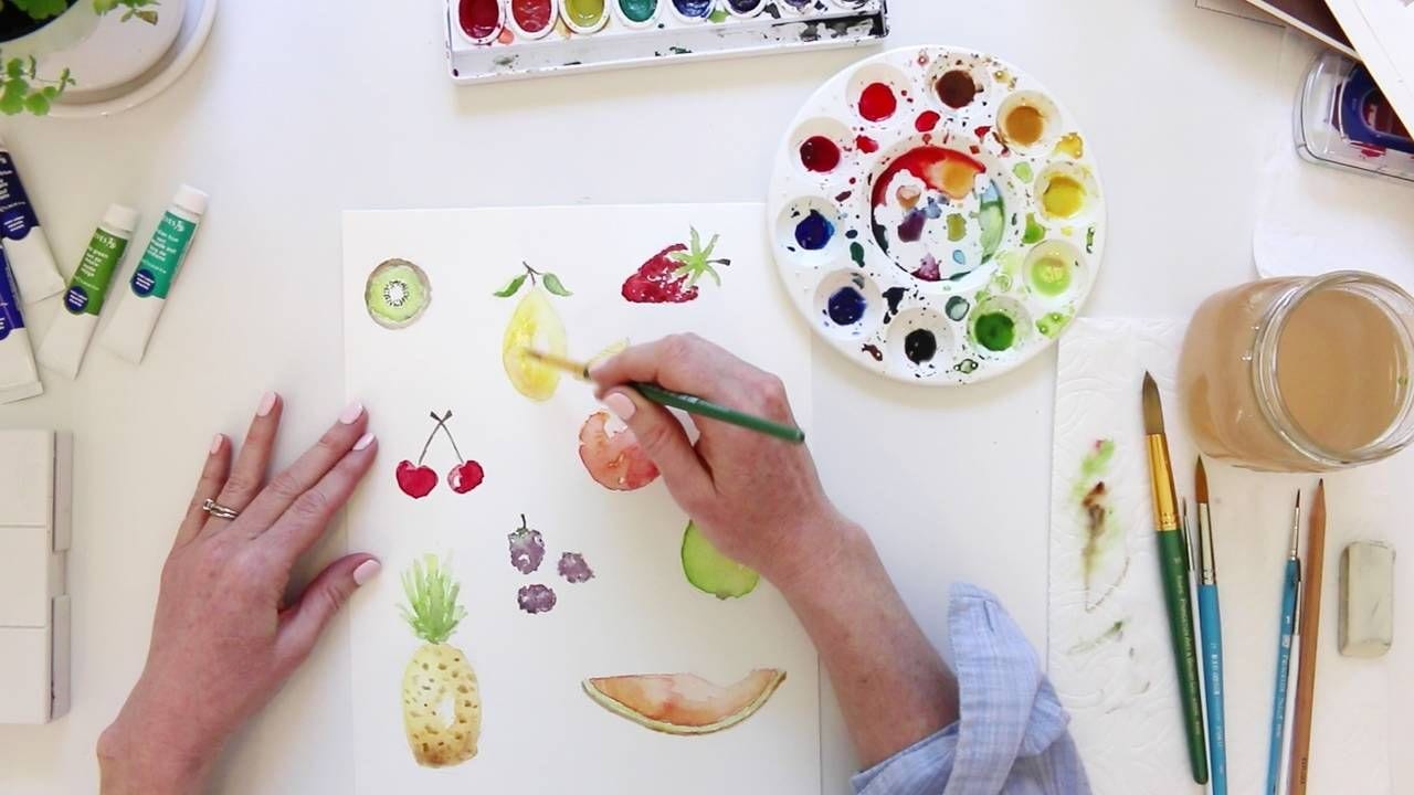 Simplified Watercolor Online Class - emily lex studio - online class