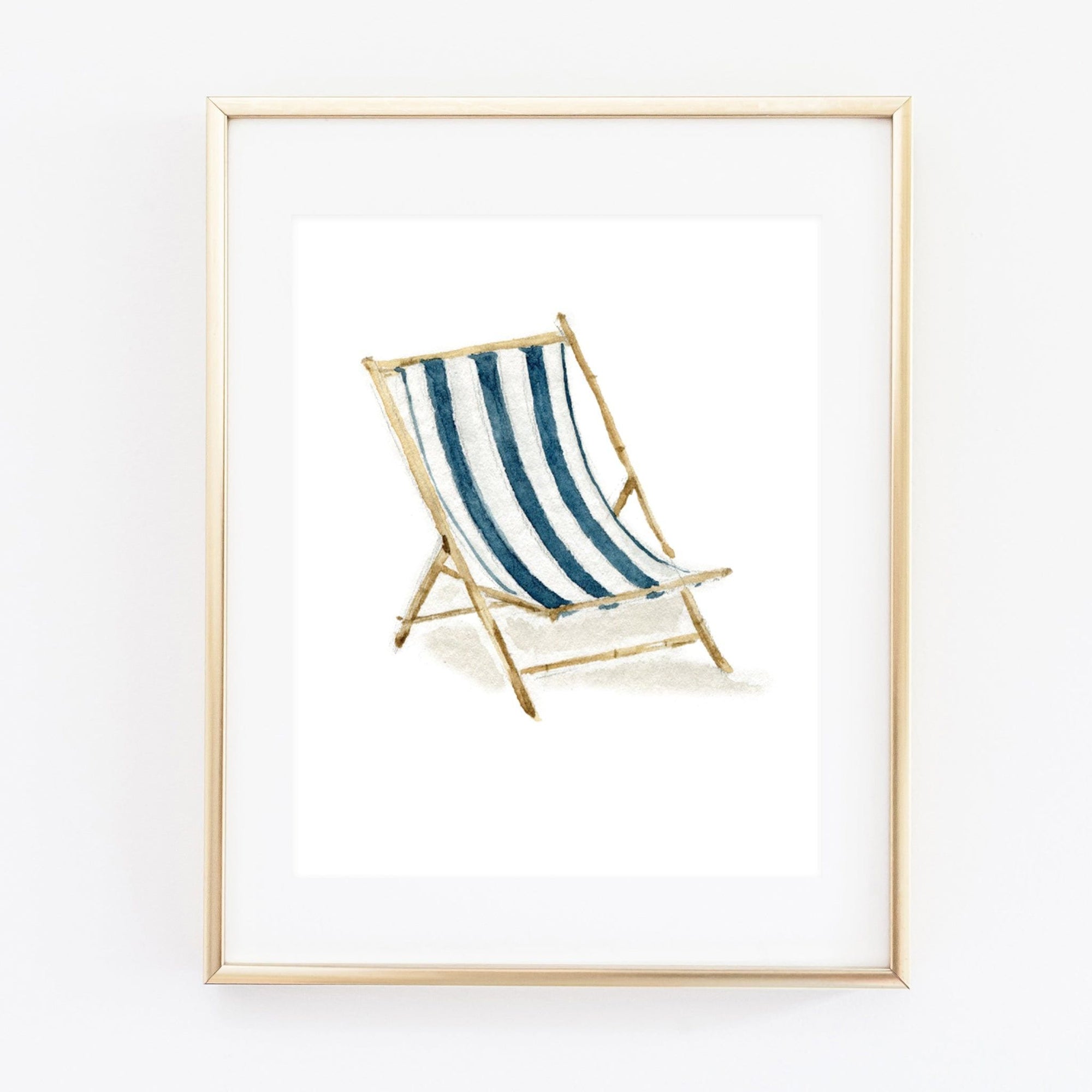 beach chair art print - emily lex studio