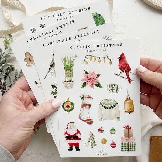 christmas sticker sheets - emily lex studio