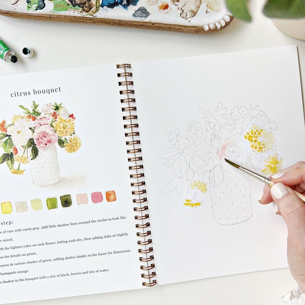 Emily Lex Watercolor Work Book - Flowers