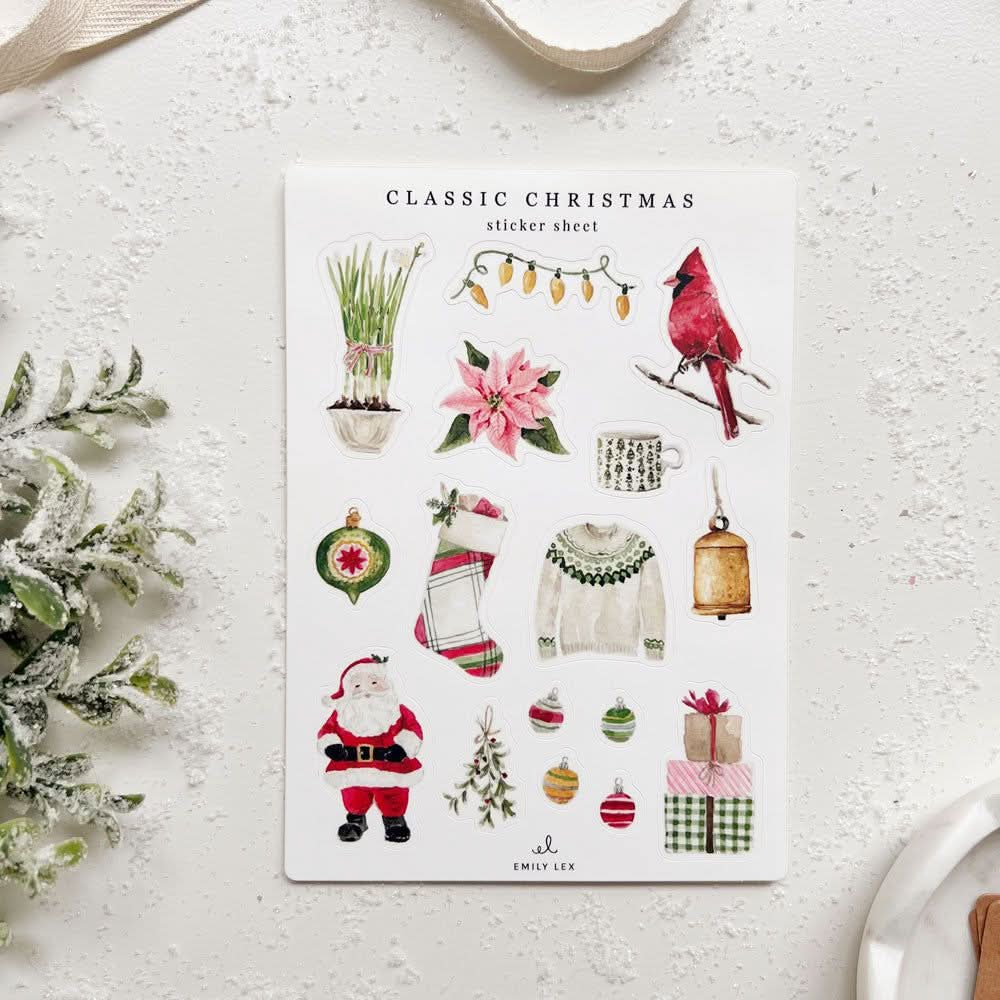 christmas sticker sheets - emily lex studio