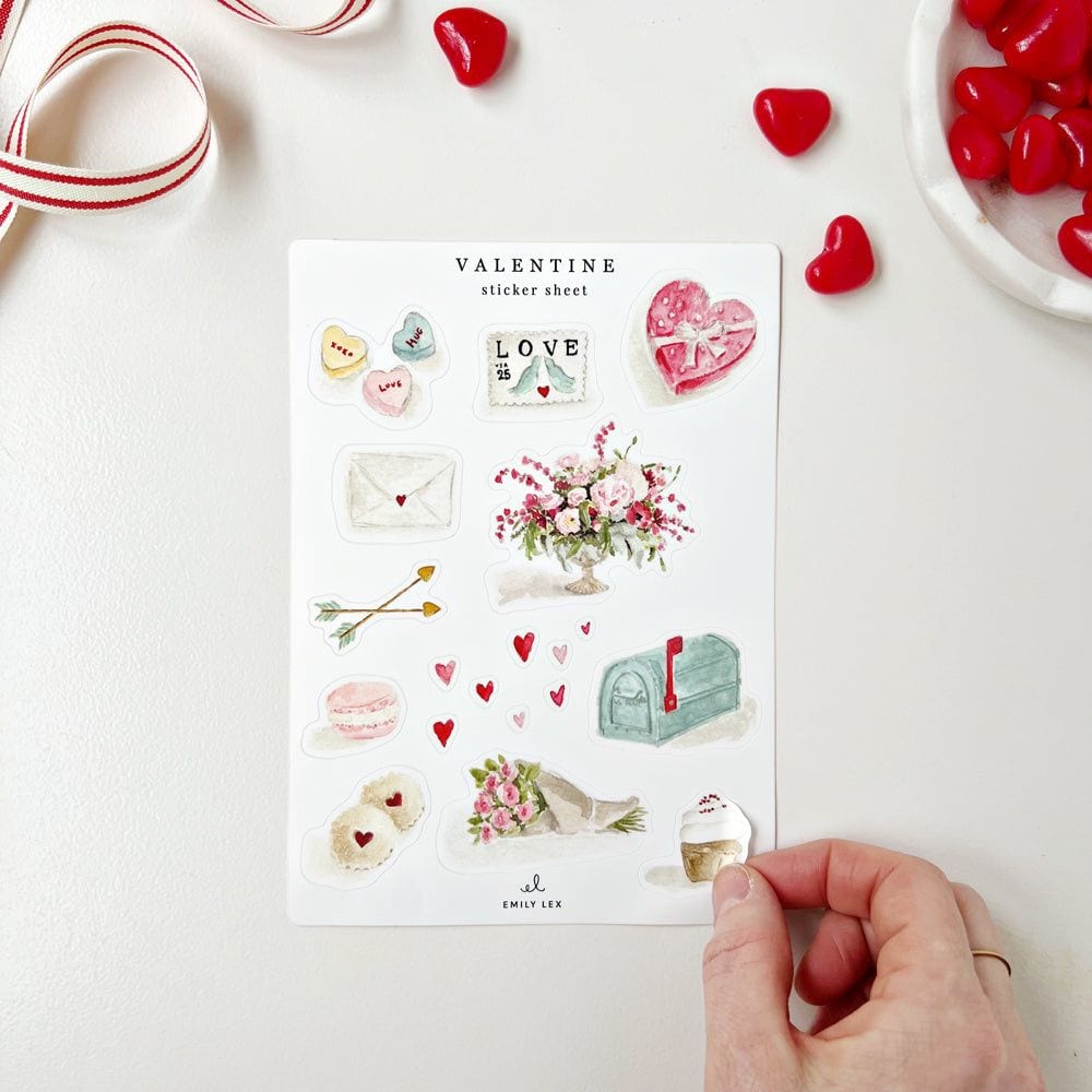 valentine sticker sheets - emily lex studio