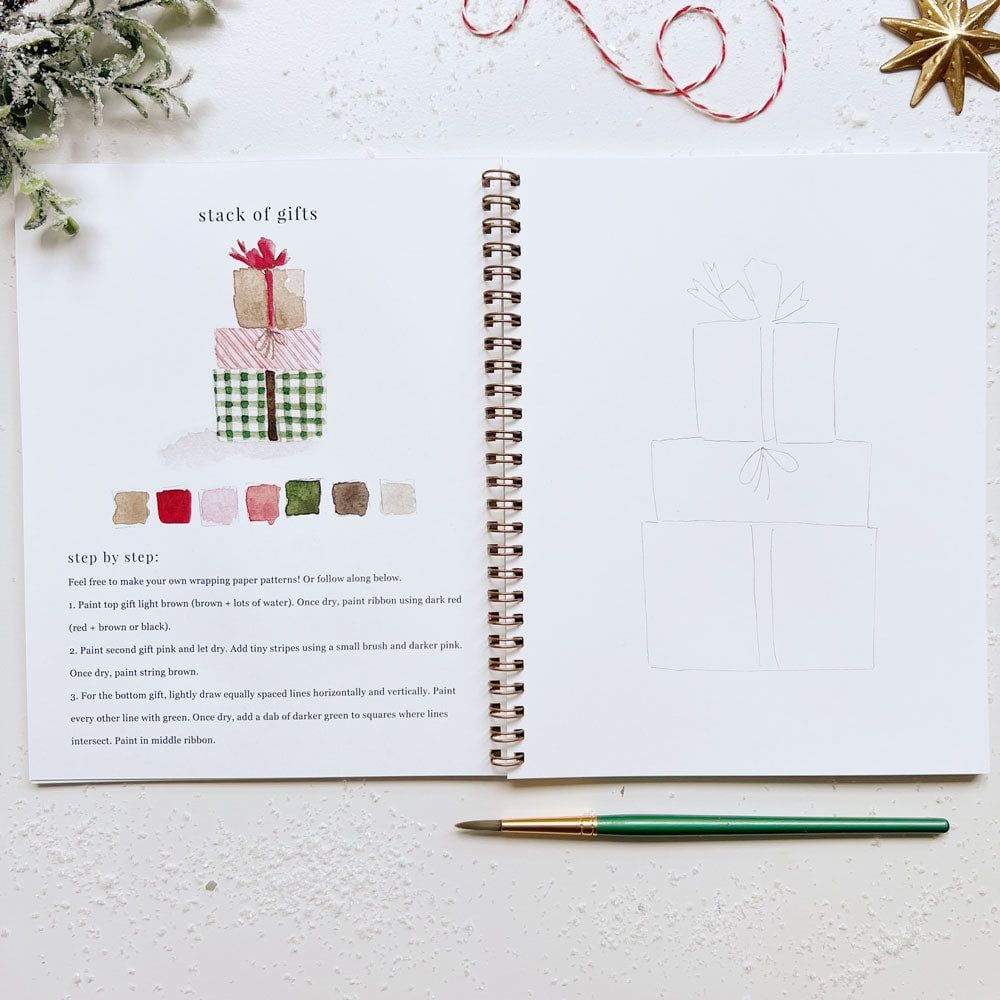 Emily Lex Christmas Watercolor Workbook. A great gift or opportunity to  relax, settle, and paint during the holiday season. In our store…