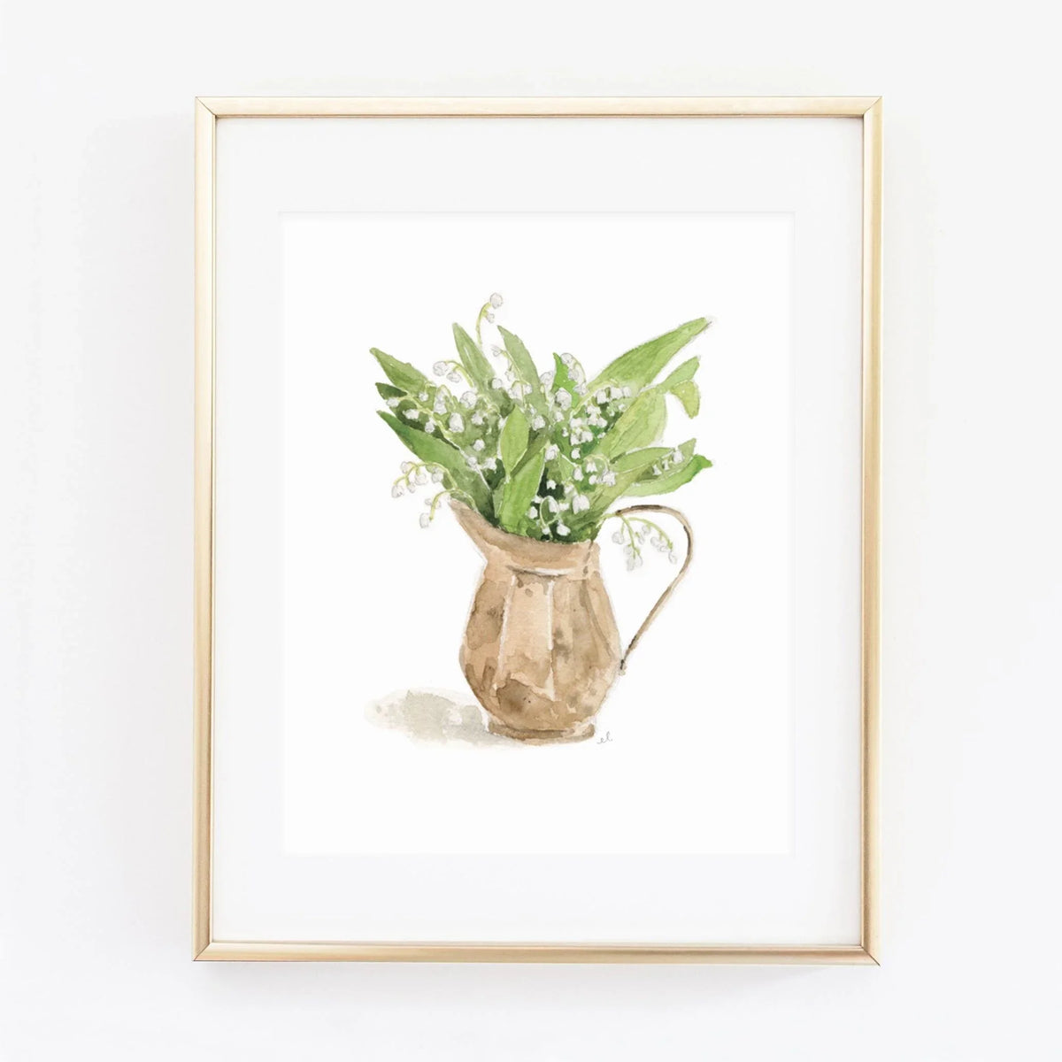 lily of the valley bouquet watercolor wall art print – emily lex 
