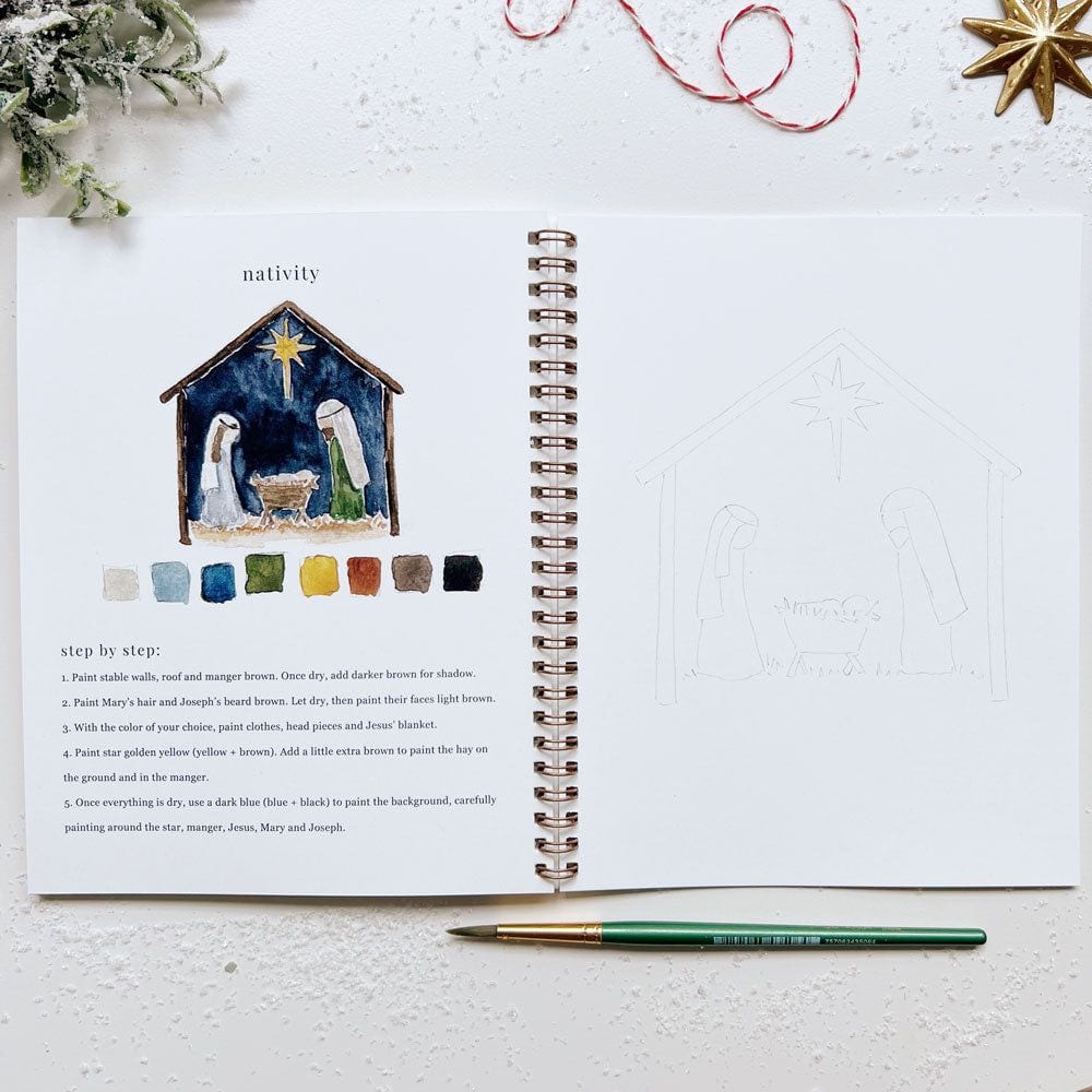 Emily Lex Christmas Watercolor Workbook. A great gift or opportunity to  relax, settle, and paint during the holiday season. In our store…