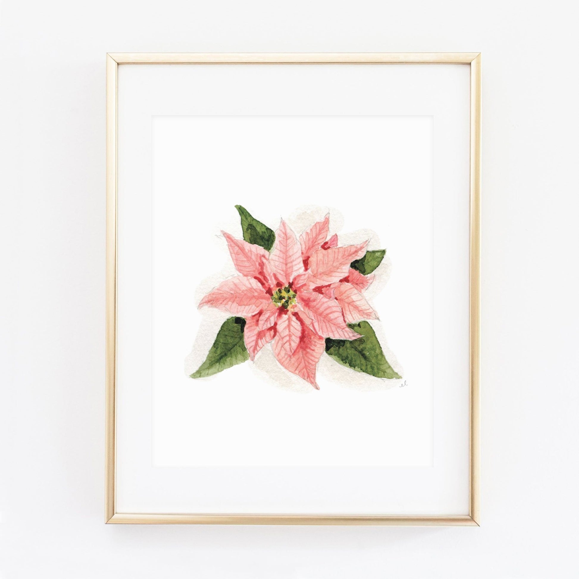 poinsettia art print - emily lex studio