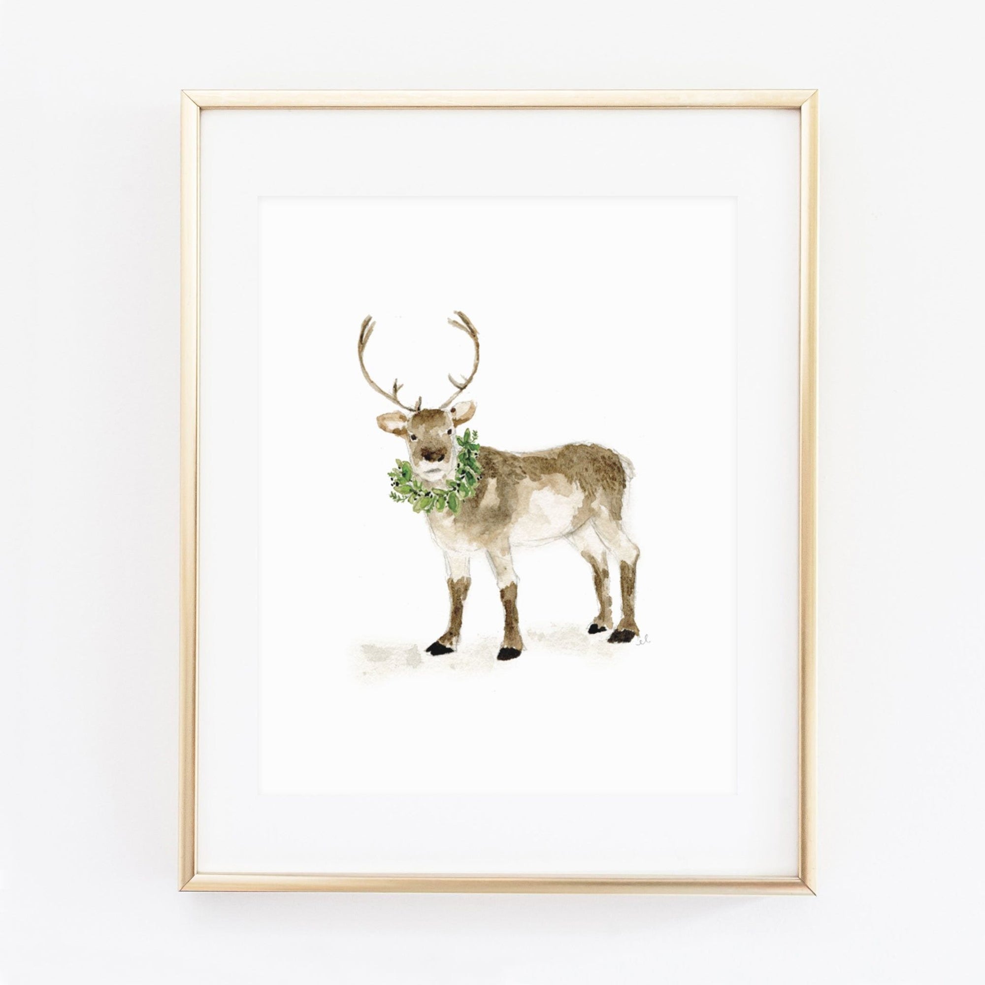 reindeer art print - emily lex studio