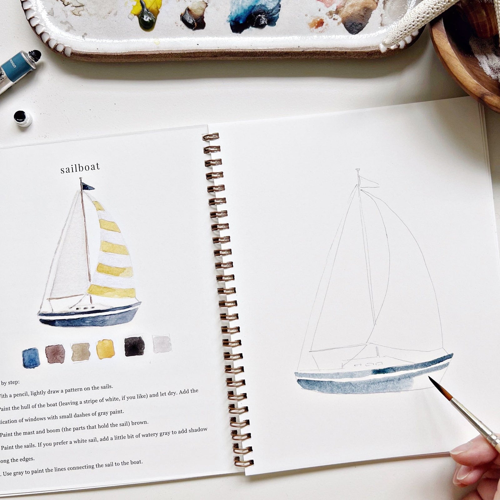 emily lex studio - seaside watercolor workbook