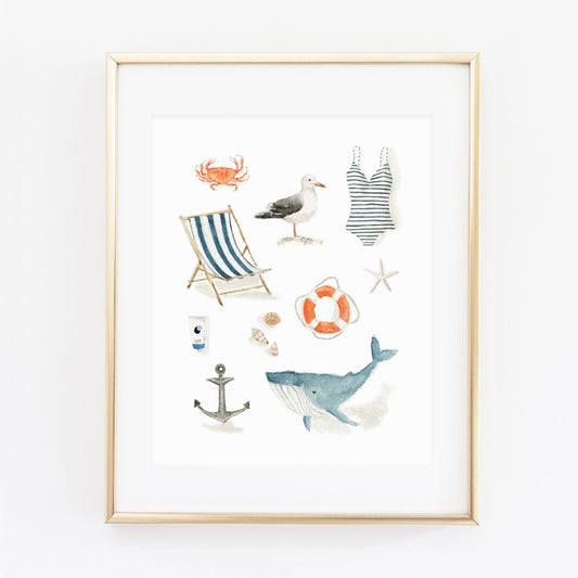 seaside art print - emily lex studio