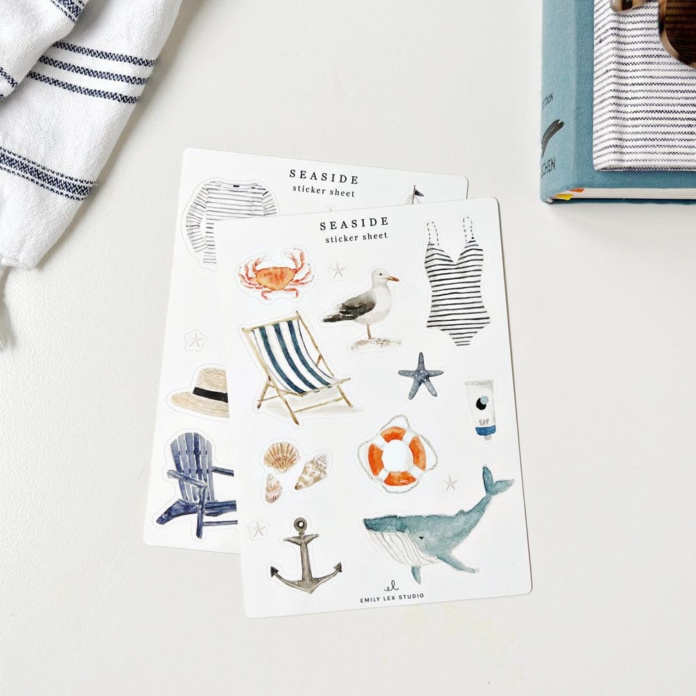 seaside sticker sheets - emily lex studio