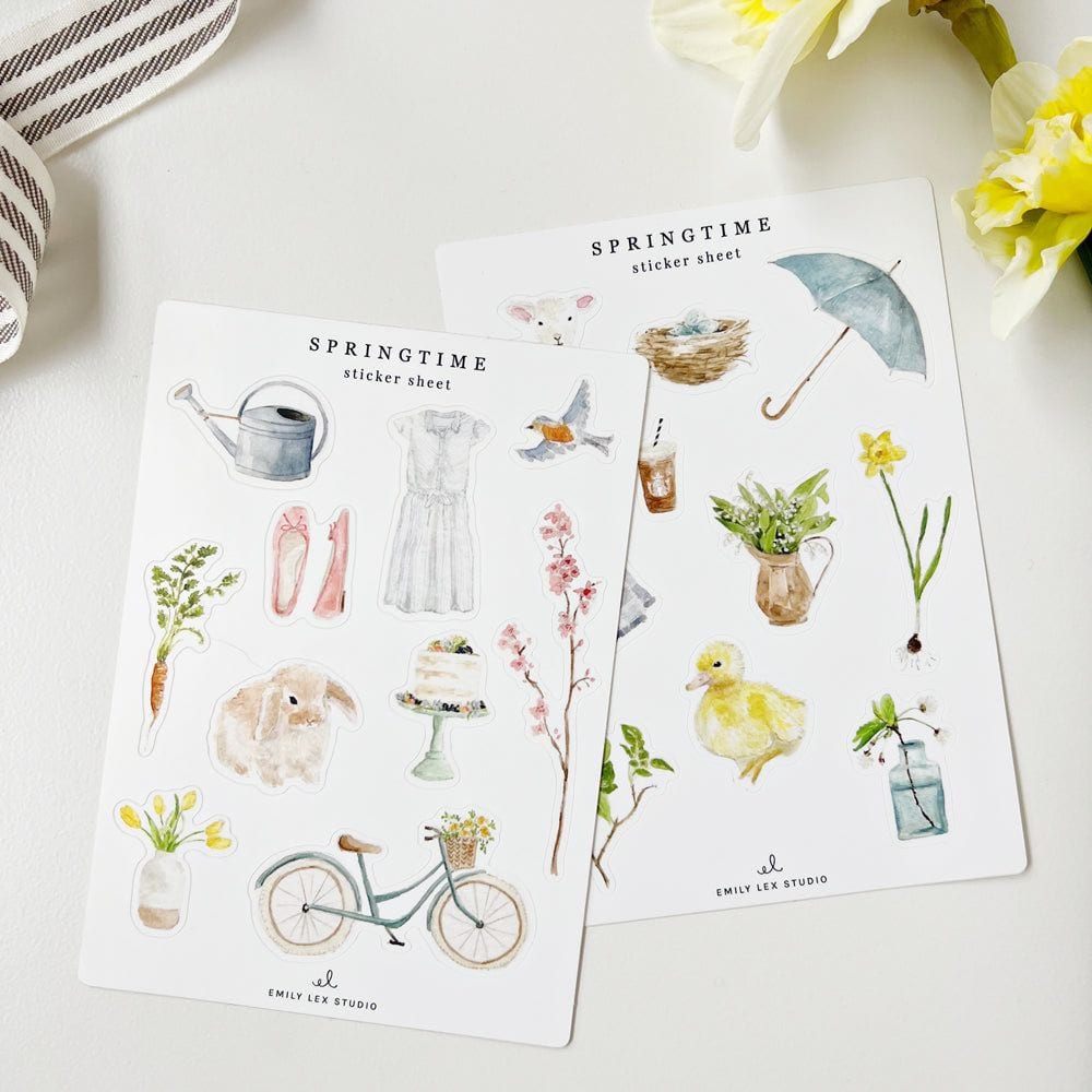 springtime sticker sheets - emily lex studio