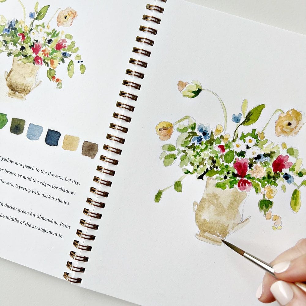 emily lex Watercolor Workbook Bouquets - Antiquaria