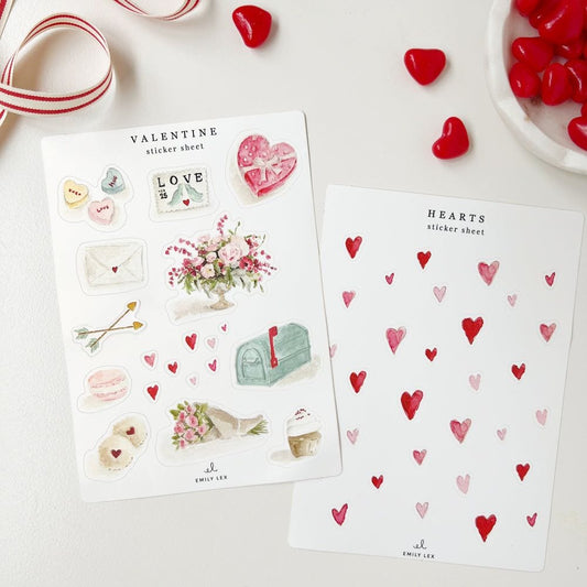 valentine sticker sheets - emily lex studio